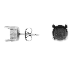 Earring Settings #7852 Rhodium for Chaton SS39 Stones Post Back (10 Pair)